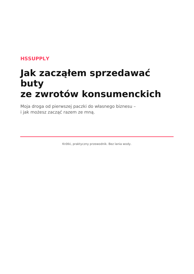 Okładka darmowego ebooka: Jak zacząłem sprzedawać buty ze zwrotów konsumenckich